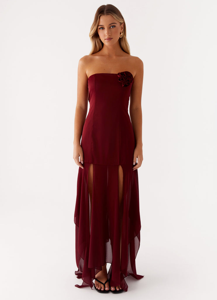 Peppermayo Peppermayo Exclusive - Collision Satin Maxi Dress - Cherry Red