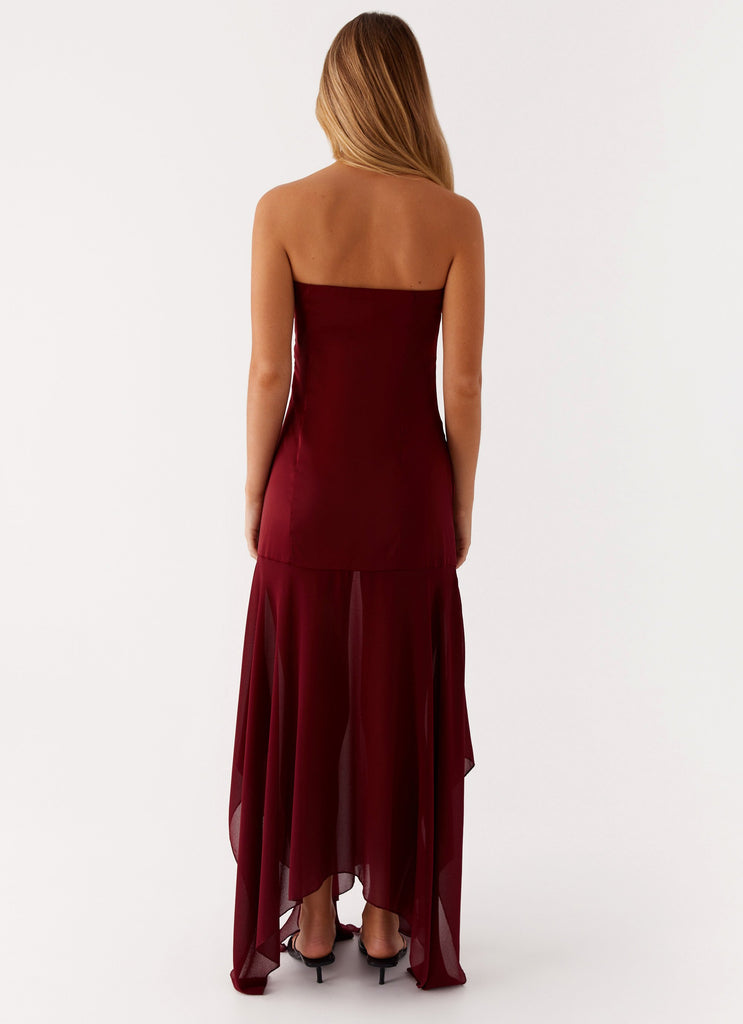 Peppermayo Peppermayo Exclusive - Collision Satin Maxi Dress - Cherry Red