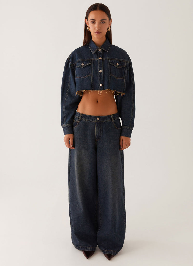 Peppermayo Peppermayo Exclusive - Colorado Cropped Jacket - Blue