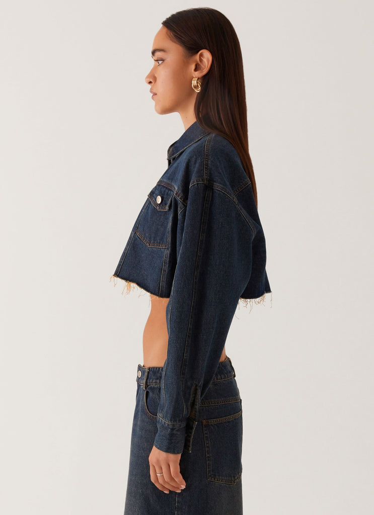 Peppermayo Peppermayo Exclusive - Colorado Cropped Jacket - Blue