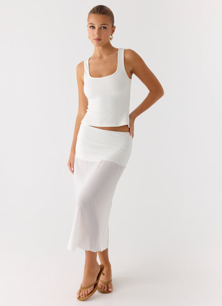 Peppermayo Peppermayo Exclusive - Connect My Heart Midi Skirt - White