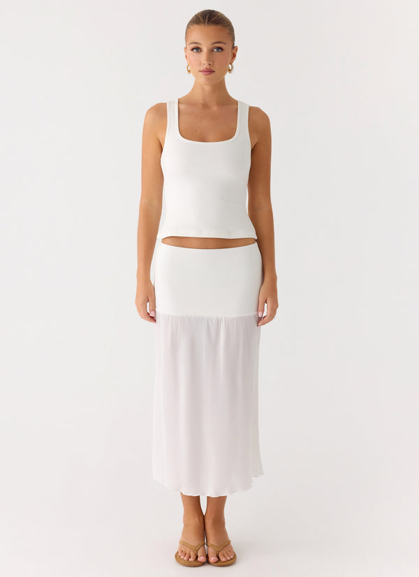 peppermayo Peppermayo Exclusive - Connect My Heart Midi Skirt - White