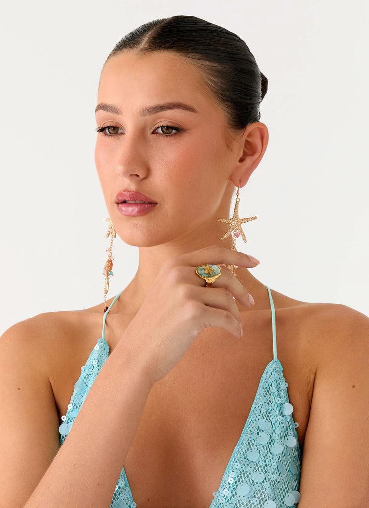 Peppermayo Peppermayo Exclusive - Coral Cove Ring - Blue