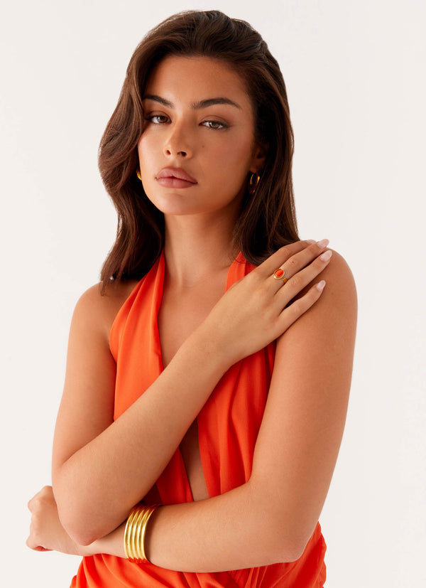 peppermayo Peppermayo Exclusive - Coralina Ring - Gold/Amber