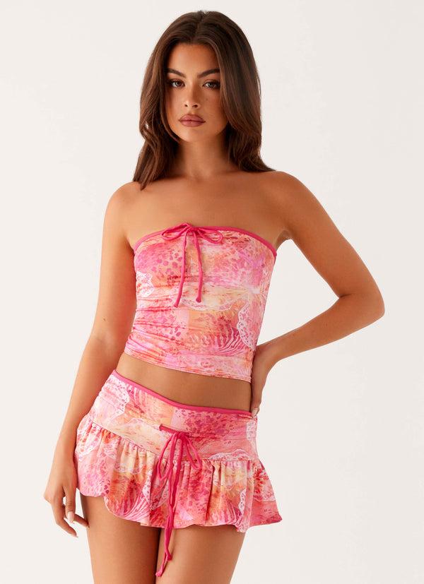 peppermayo Peppermayo Exclusive - Corbin Mini Skort - Flamingo Fling