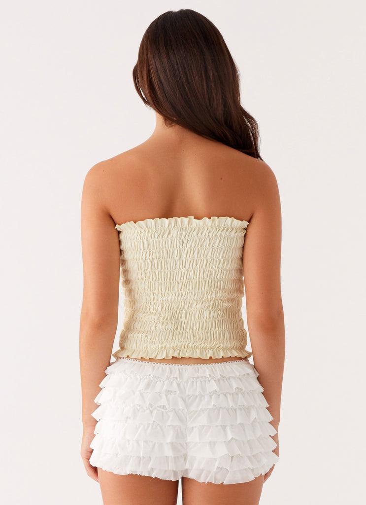 Peppermayo Peppermayo Exclusive - Cordelia Shirred Tube Top - Lemon