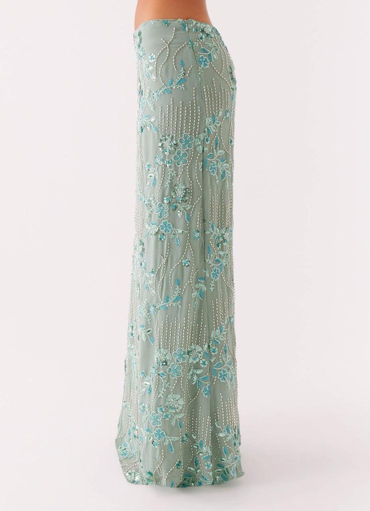 Peppermayo Peppermayo Exclusive - Corinna Low Rise Sequin Maxi Skirt - Mint