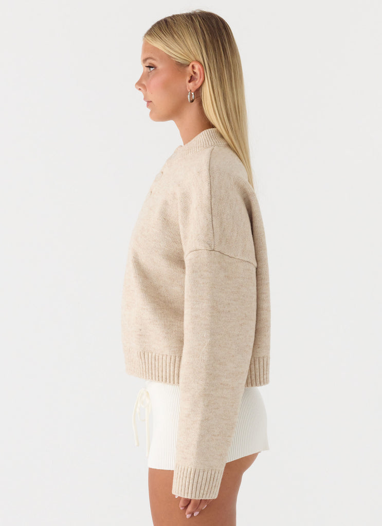 Peppermayo Peppermayo Exclusive - Cornelia Button Up Jumper - Oatmeal