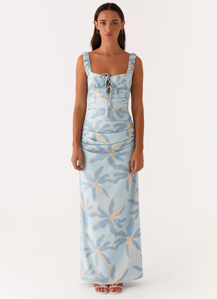 Peppermayo Peppermayo Exclusive - Cosmic Love Ruched Maxi Dress - Opulent Blue