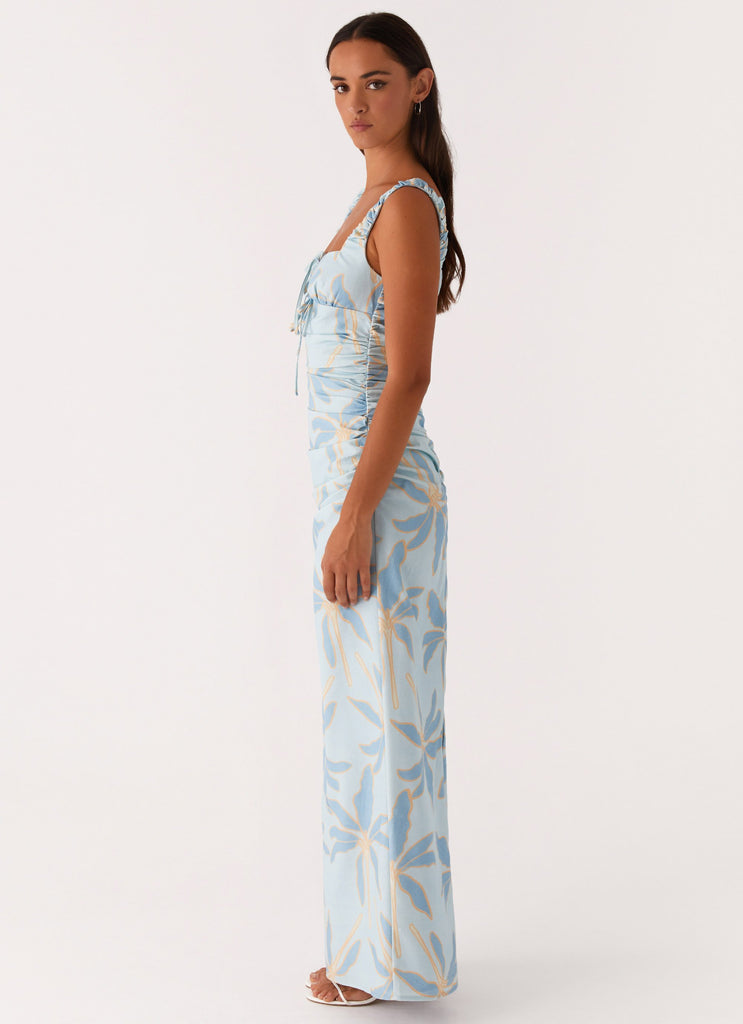 Peppermayo Peppermayo Exclusive - Cosmic Love Ruched Maxi Dress - Opulent Blue