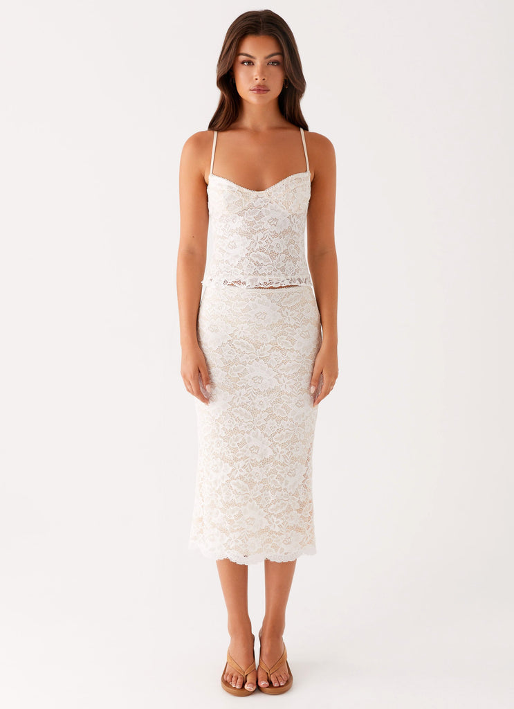 Peppermayo Peppermayo Exclusive - Crystal Clear Lace Top - Ivory