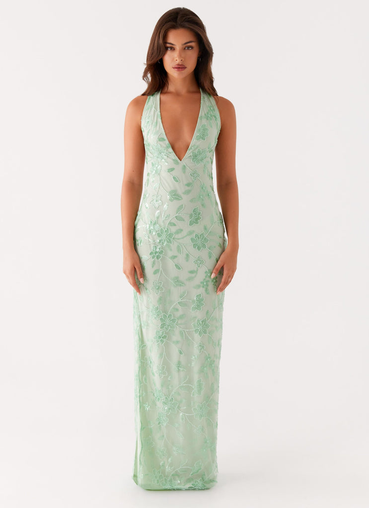 Peppermayo Peppermayo Exclusive - Cydney Beaded Maxi Dress - Sage