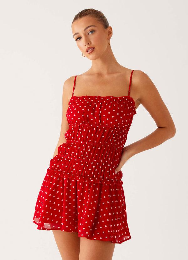 peppermayo Peppermayo Exclusive - Cynlee Mini Dress - Red Polka Dot