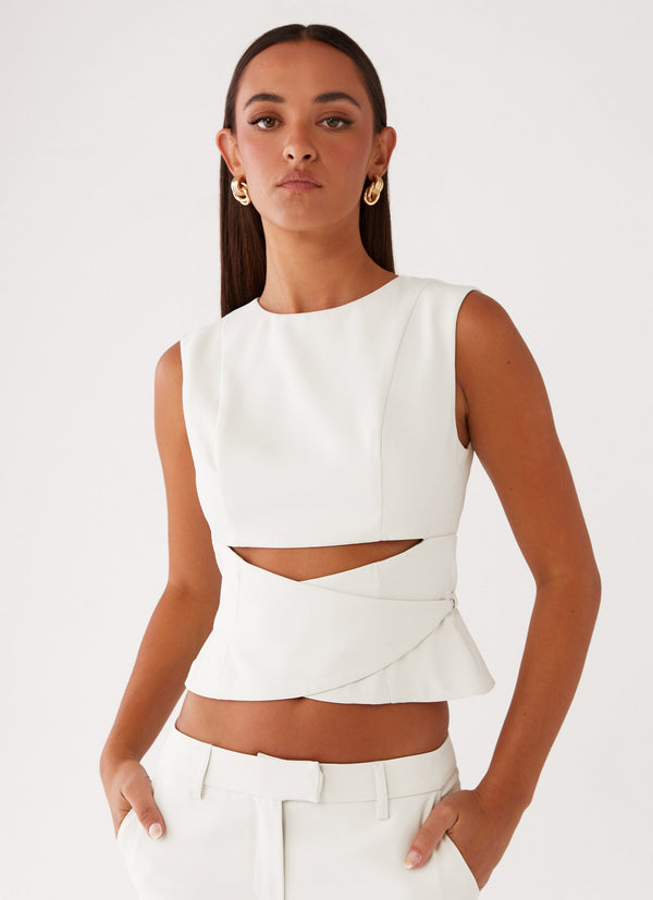 peppermayo Peppermayo Exclusive - Cyra Wrap Top - Ivory