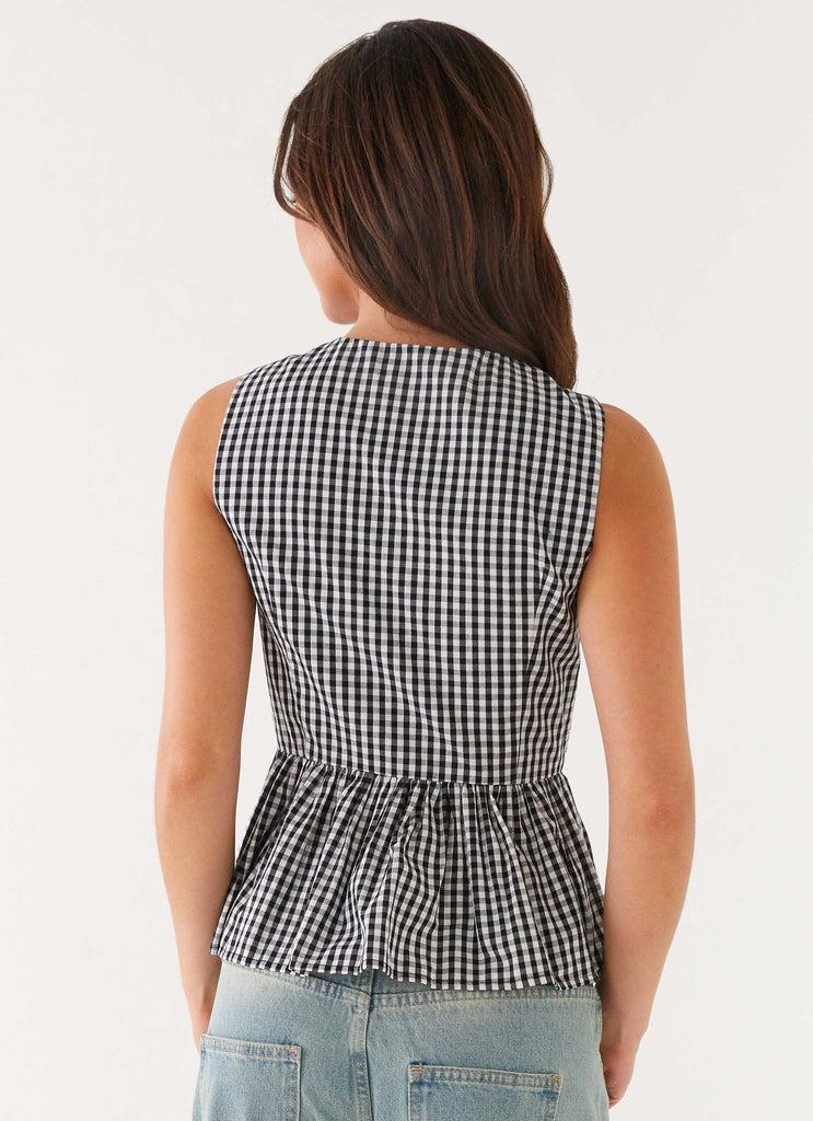 Peppermayo Peppermayo Exclusive - Cyrene Tie Top - Black Gingham