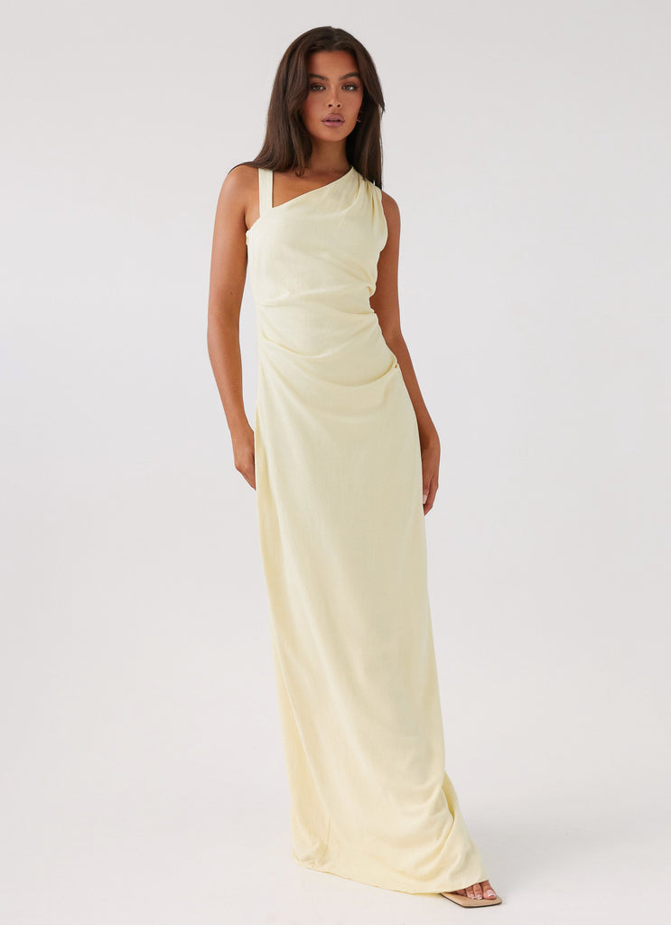 Peppermayo Peppermayo Exclusive - Daffodil Charm Linen Maxi Dress - Sunflower Yellow