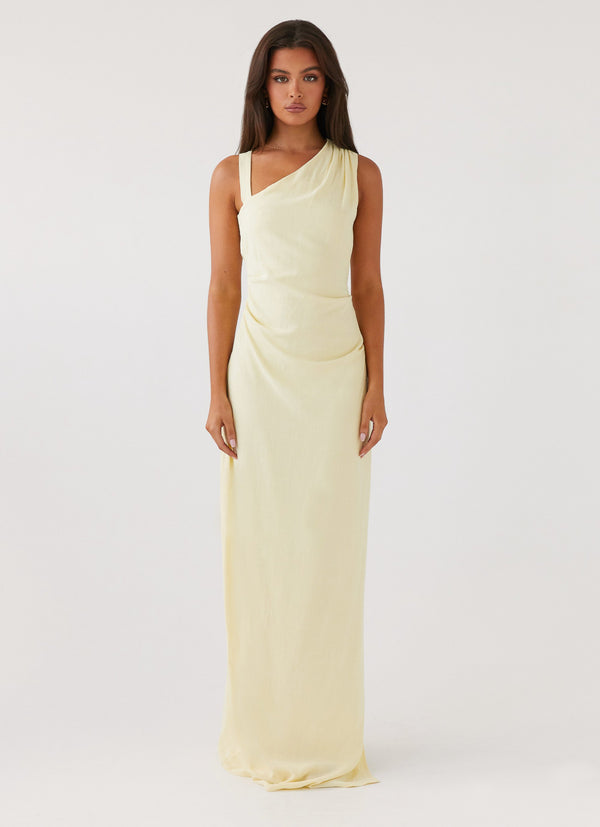 peppermayo Peppermayo Exclusive - Daffodil Charm Linen Maxi Dress - Sunflower Yellow