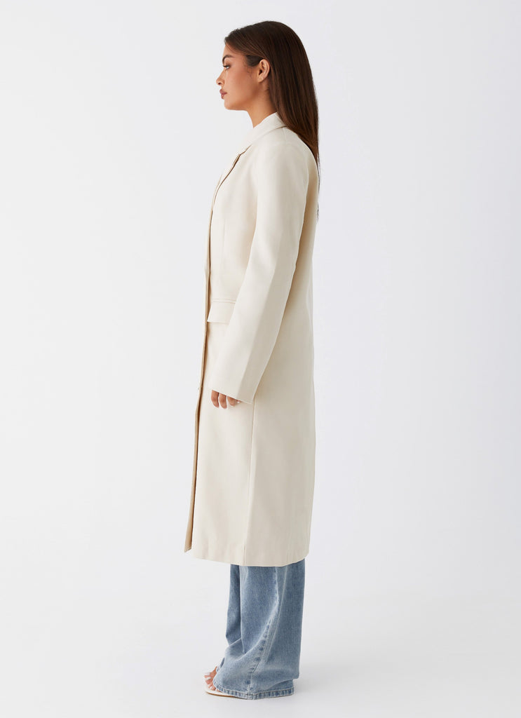 Peppermayo Peppermayo Exclusive - Dalia Double Breasted Blazer Coat - Beige
