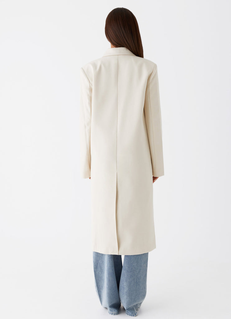 Peppermayo Peppermayo Exclusive - Dalia Double Breasted Blazer Coat - Beige
