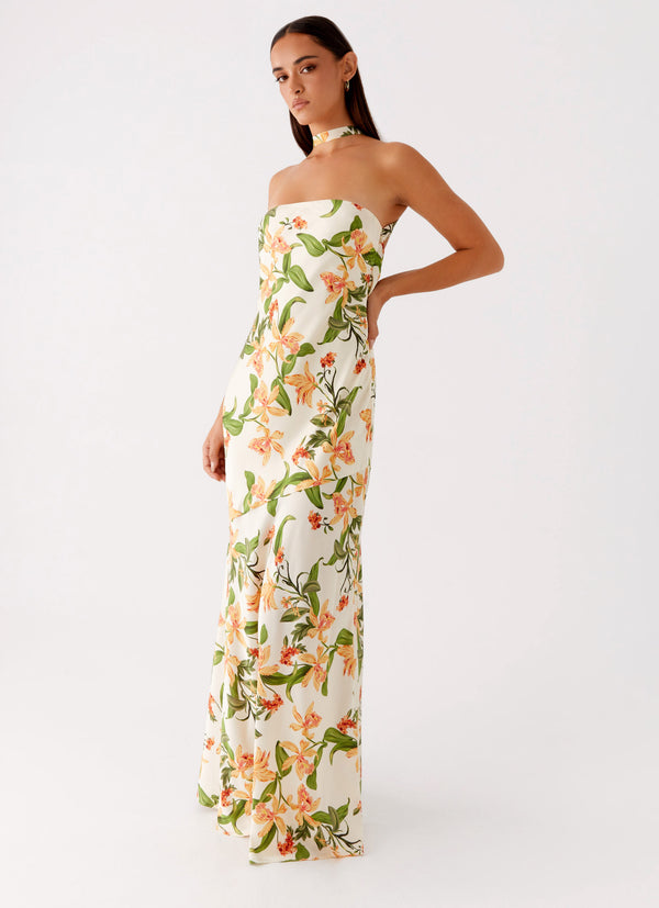 peppermayo Peppermayo Exclusive - Damali Satin Maxi Dress - Floral Print