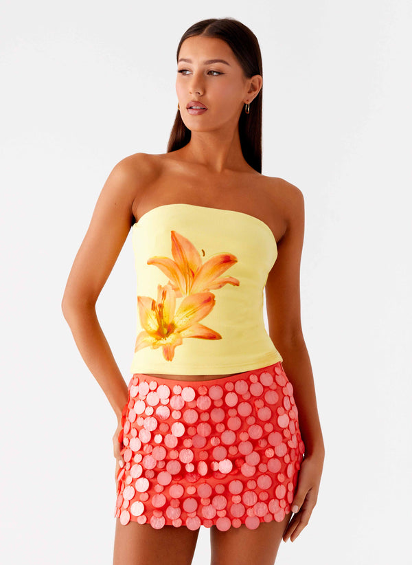 peppermayo Peppermayo Exclusive - Danta Strapless Top - Yellow