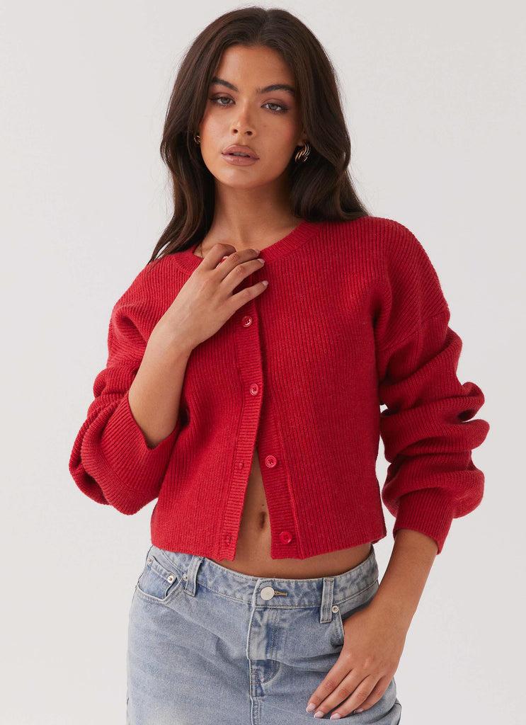 Peppermayo Peppermayo Exclusive - Daphne Knit Cardigan - Cherry