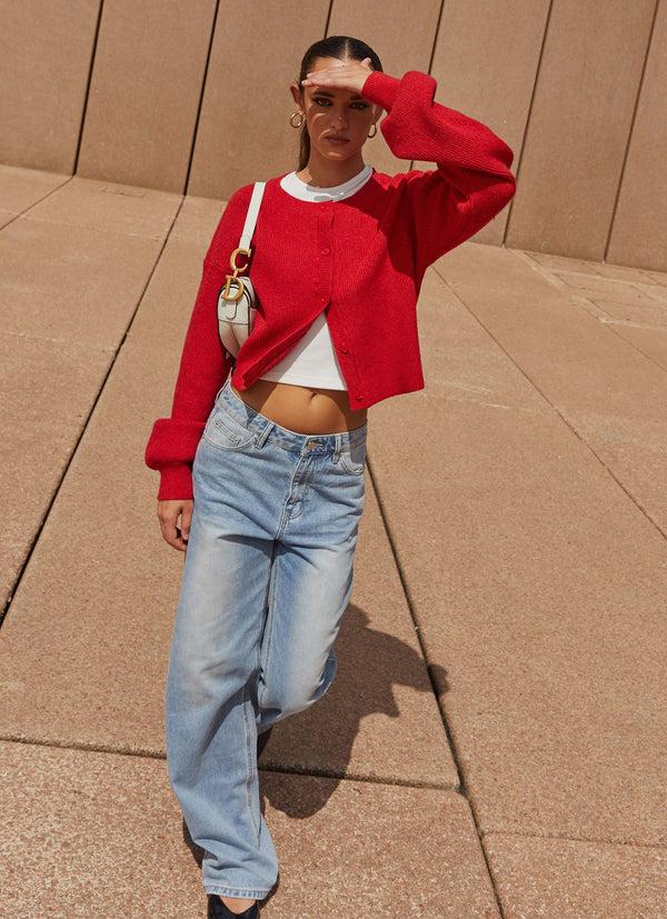 peppermayo Peppermayo Exclusive - Daphne Knit Cardigan - Cherry