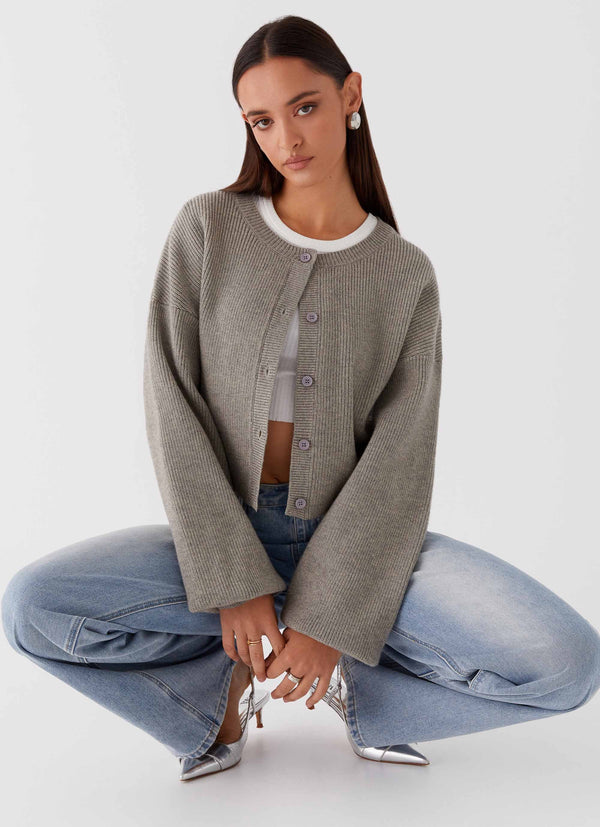 peppermayo Peppermayo Exclusive - Daphne Knit Cardigan - Light Grey
