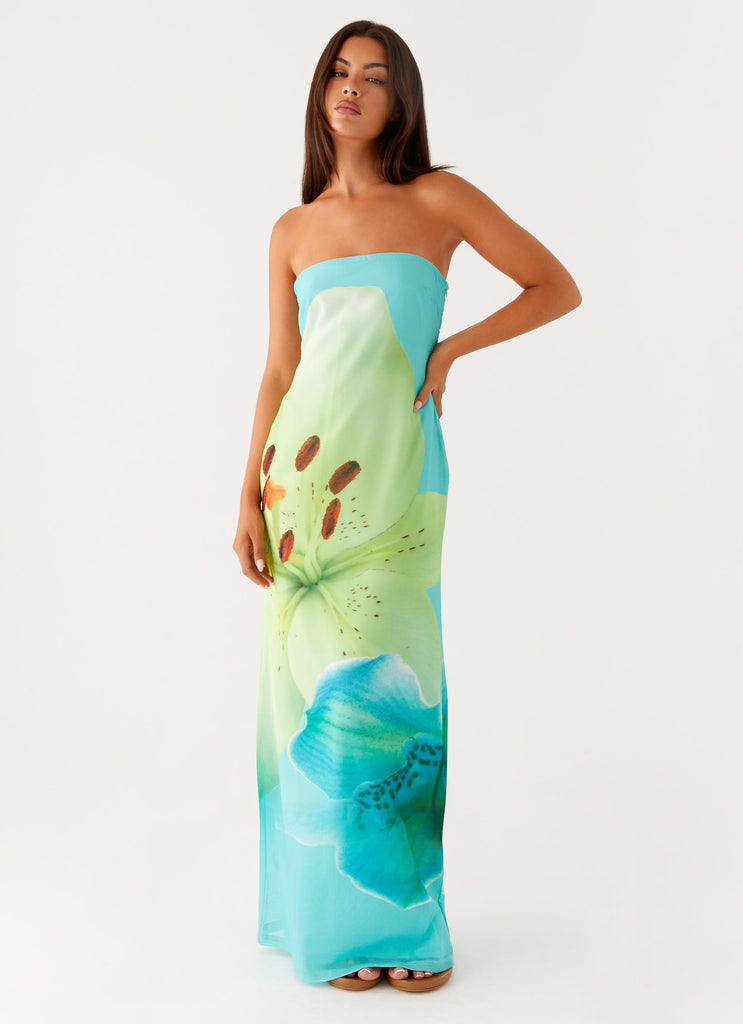 Peppermayo Peppermayo Exclusive - Darcy Maxi Dress - Turquoise Floral