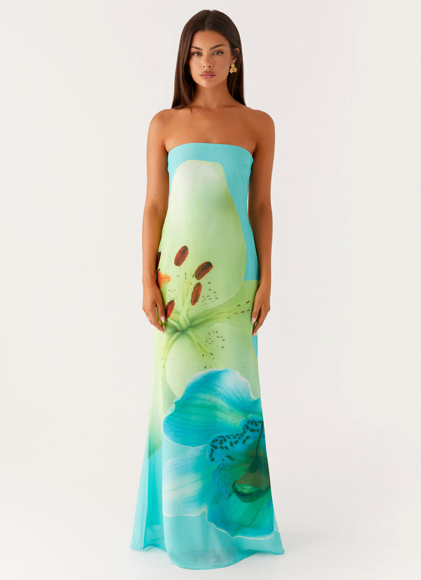 peppermayo Peppermayo Exclusive - Darcy Maxi Dress - Turquoise Floral