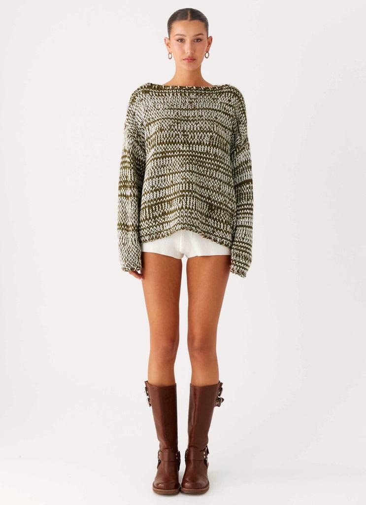 Peppermayo Peppermayo Exclusive - Darla Oversized Knit Jumper - Khaki