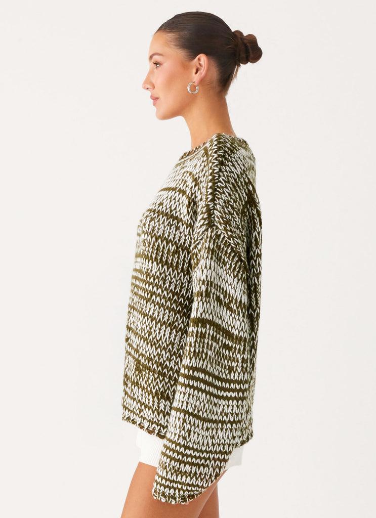 Peppermayo Peppermayo Exclusive - Darla Oversized Knit Jumper - Khaki