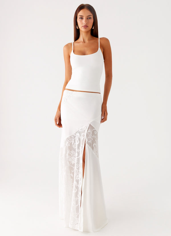 peppermayo Peppermayo Exclusive - Dasie Lace Maxi Skirt - White