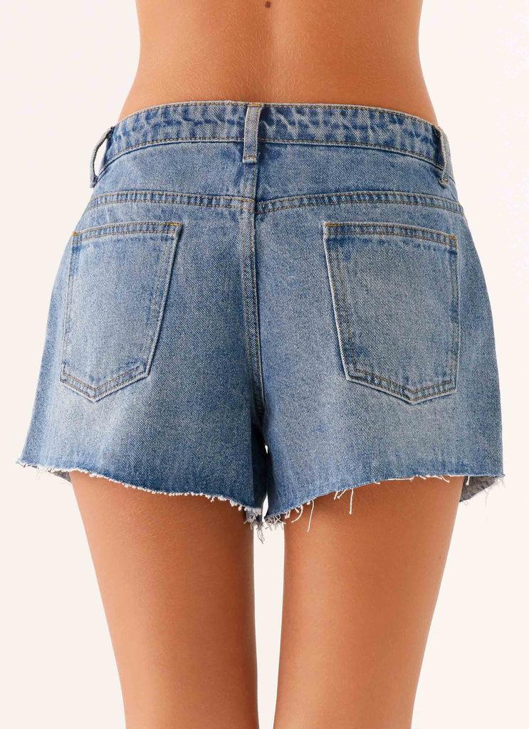Peppermayo Peppermayo Exclusive - Davie Low Rise Denim Shorts - Blue