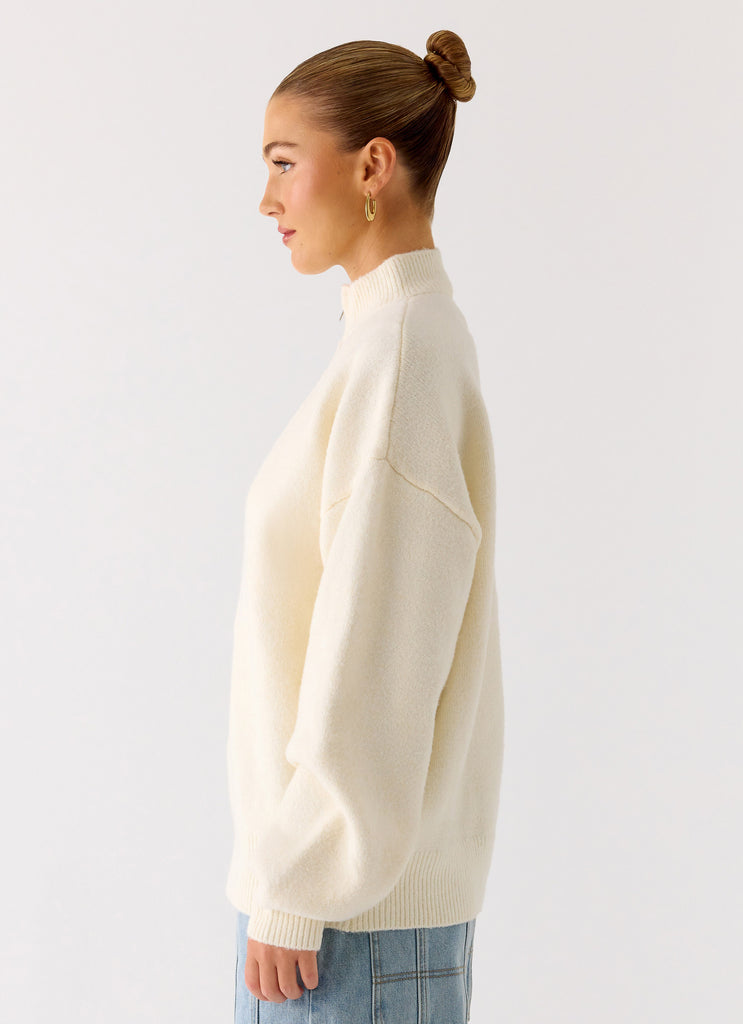 Peppermayo Peppermayo Exclusive - Davy Knit Zip Jacket - Ivory