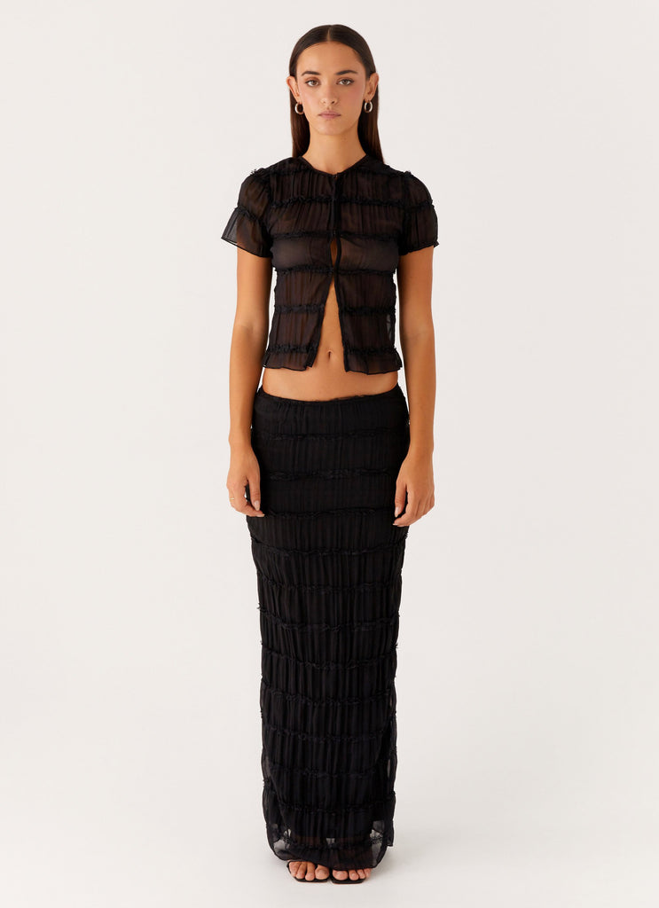 Peppermayo Peppermayo Exclusive - Daydreaming Low Rise Maxi Skirt - Black