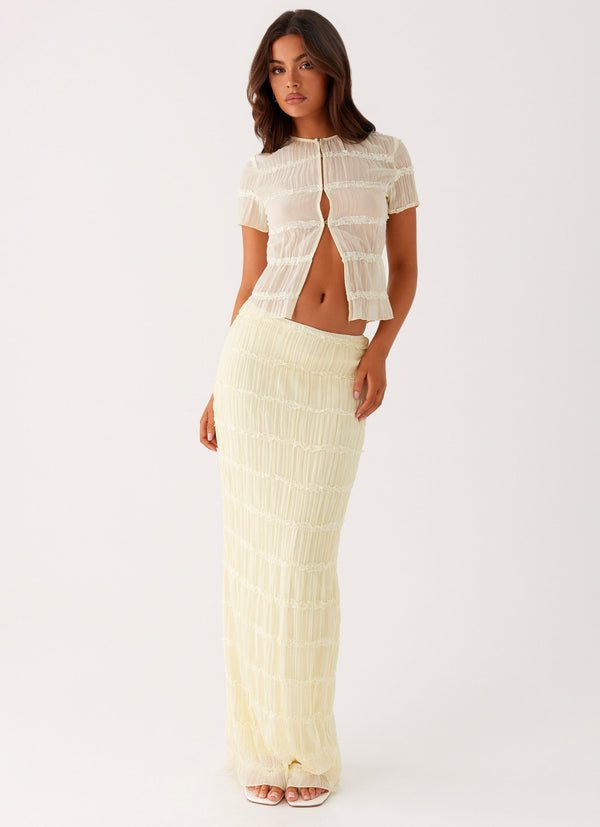 peppermayo Peppermayo Exclusive - Daydreaming Low Rise Maxi Skirt - Yellow