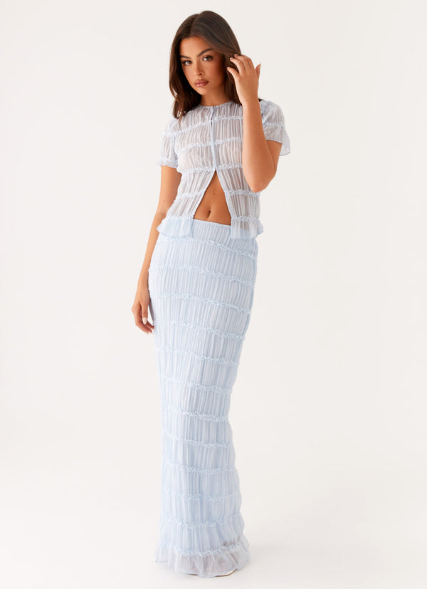 peppermayo Peppermayo Exclusive - Daydreaming Low Rise Maxi Skirt - Blue
