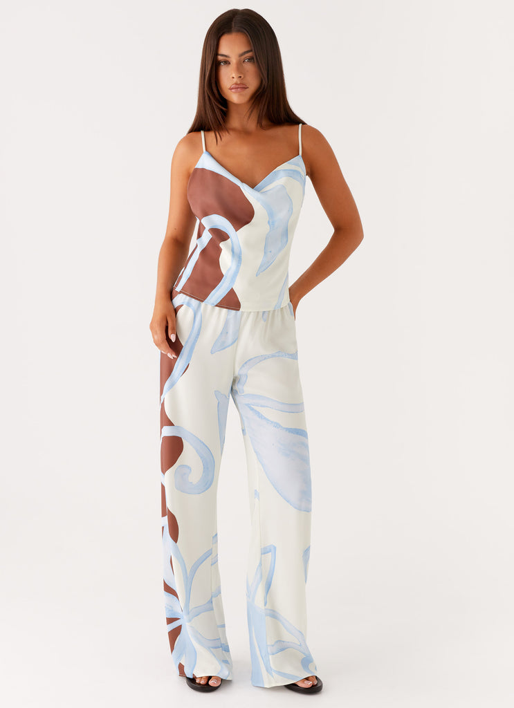 Peppermayo Peppermayo Exclusive - Deacon Low Rise Pants - Bloom Wave Print