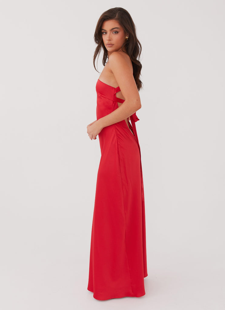 Peppermayo Peppermayo Exclusive - Delancy One Shoulder Maxi Dress - Rouge Red