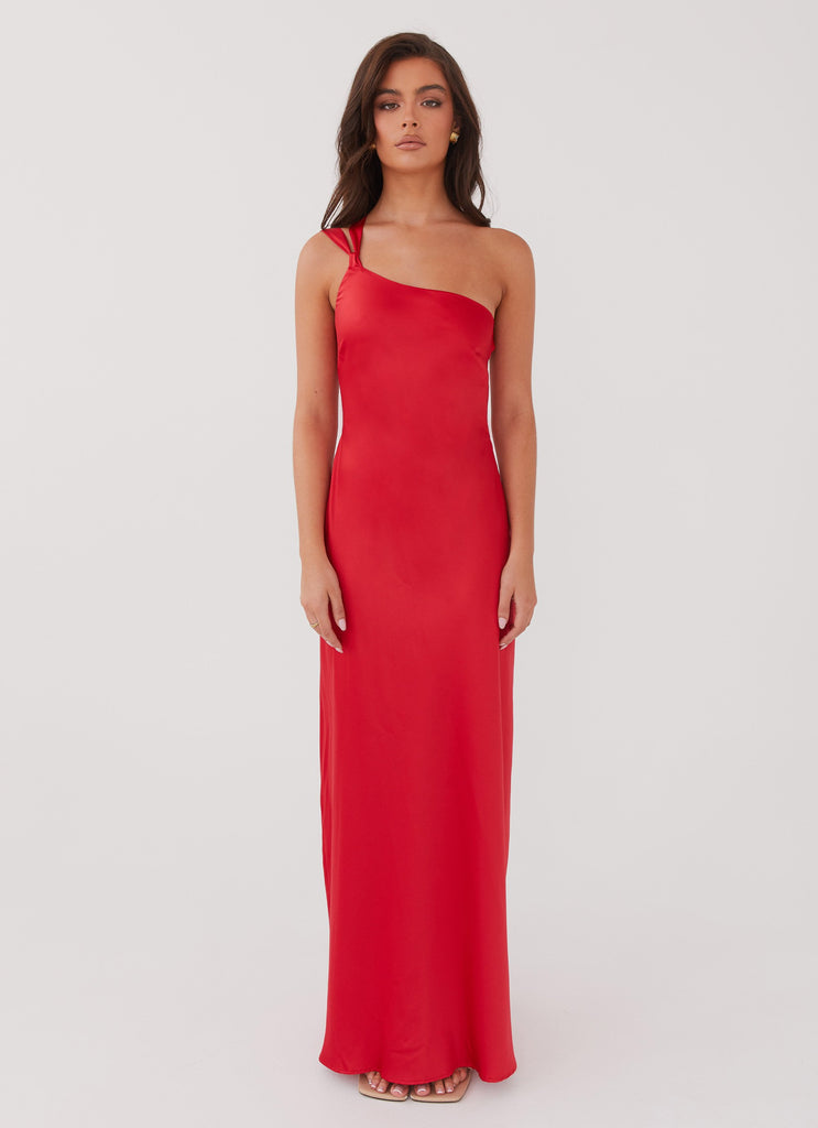 Peppermayo Peppermayo Exclusive - Delancy One Shoulder Maxi Dress - Rouge Red