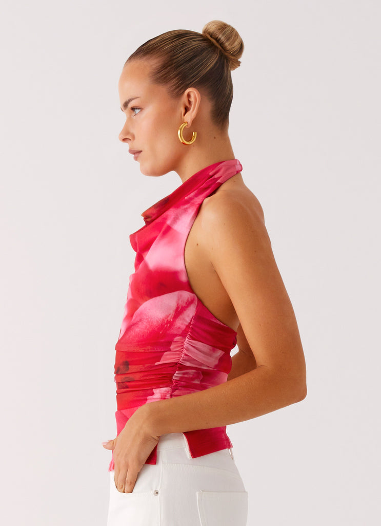 Peppermayo Peppermayo Exclusive - Delany Halter Top - Peach Watermelon Flower
