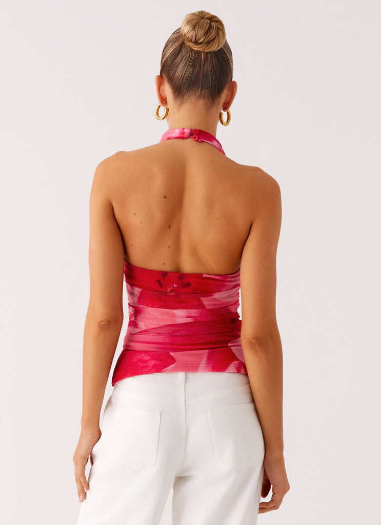 Peppermayo Peppermayo Exclusive - Delany Halter Top - Peach Watermelon Flower