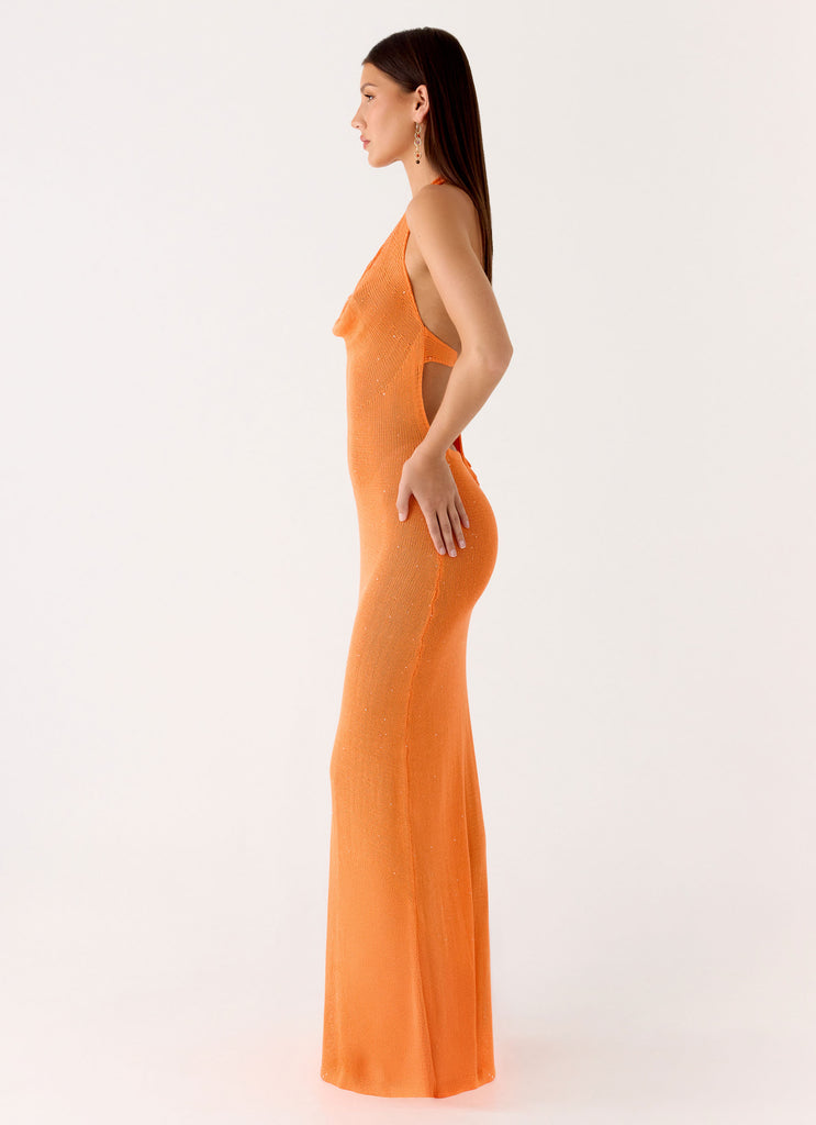 Peppermayo Peppermayo Exclusive - Delfina Cowl Knit Maxi Dress - Orange