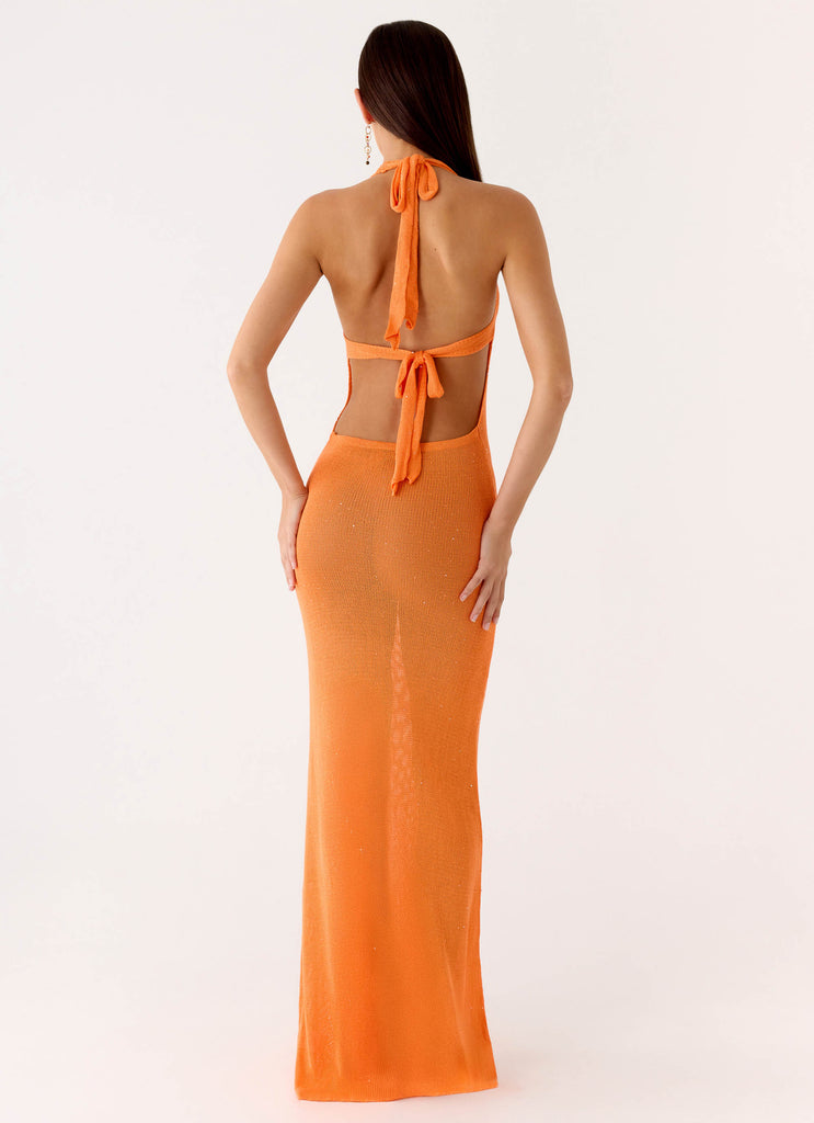 Peppermayo Peppermayo Exclusive - Delfina Cowl Knit Maxi Dress - Orange