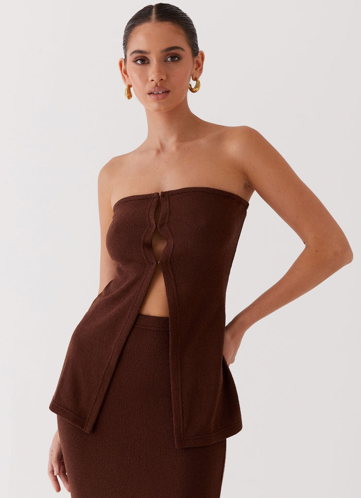 Peppermayo Peppermayo Exclusive - Delicate Lady Knit Top - Chocolate