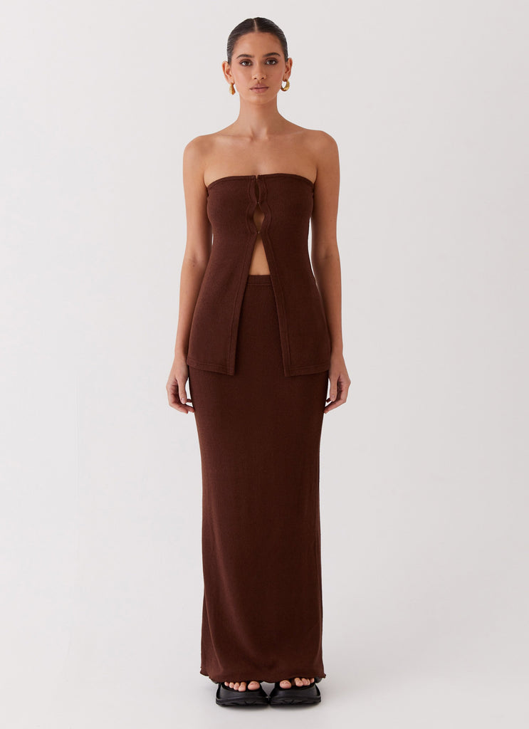 Peppermayo Peppermayo Exclusive - Delicate Lady Knit Top - Chocolate