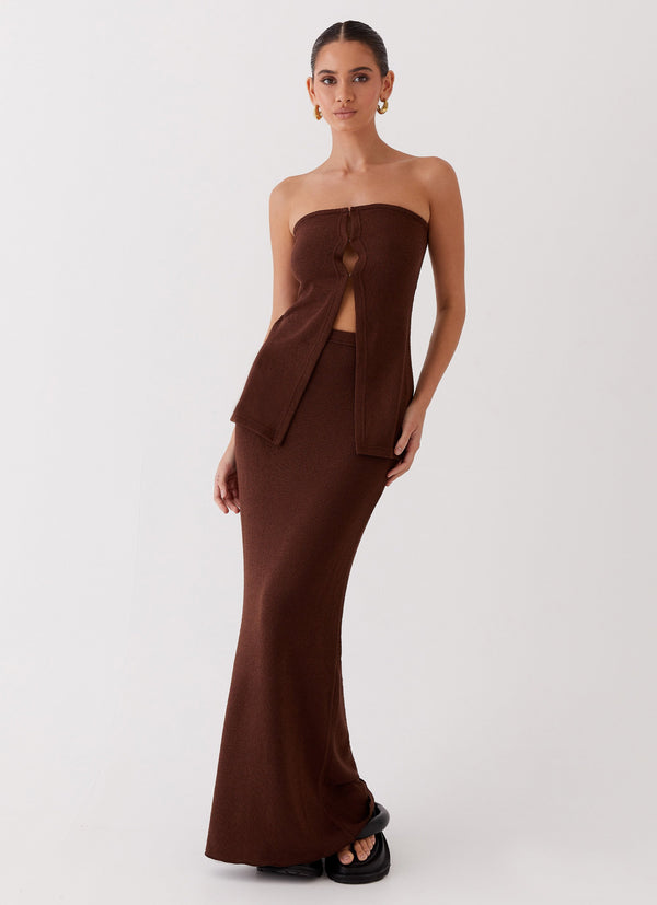 peppermayo Peppermayo Exclusive - Delicate Lady Knit Top - Chocolate
