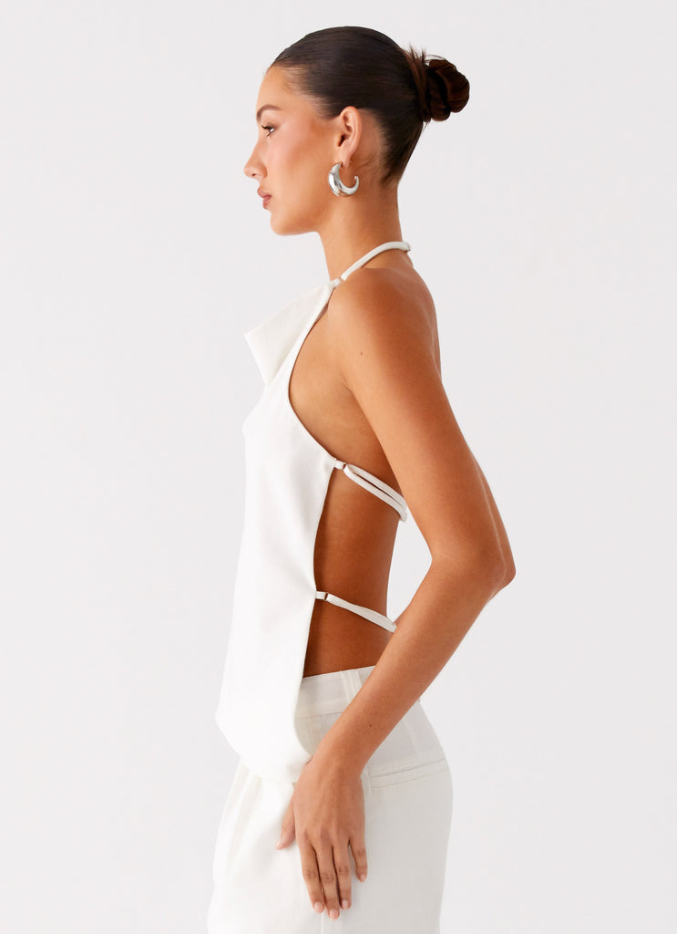 Peppermayo Peppermayo Exclusive - Delong Backless Linen Top - White