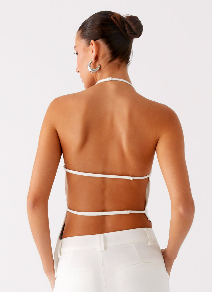 Peppermayo Peppermayo Exclusive - Delong Backless Linen Top - White